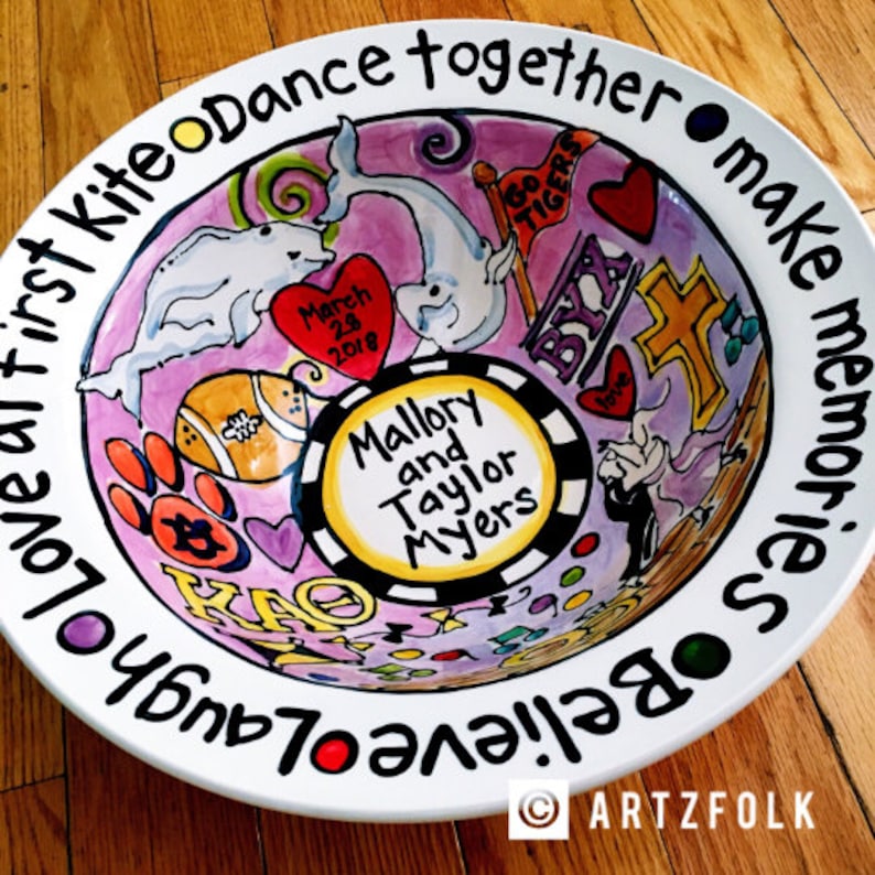 Nana/'s made with love mixing bowl personalized ceramic Artzfolk original