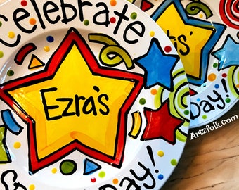 Super star Celebrate your child's special day birthday or accomplishment plate