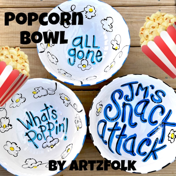 Personalized Popcorn Bowl Etsy