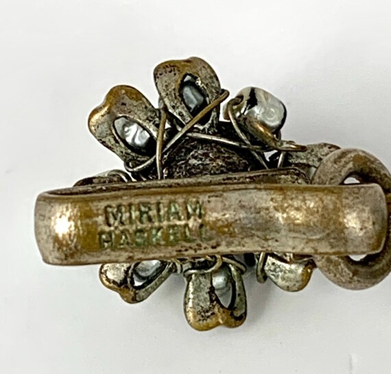 Vintage Designer Miriam Haskell Baroque Silver Pe… - image 3