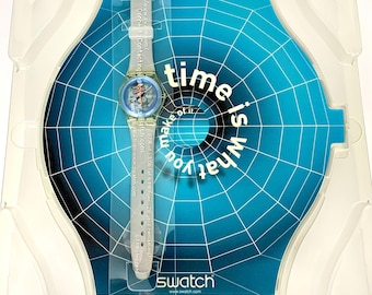 Vintage Swatch Watch: "Cyber Commander" Limited Edition, CD & Mouse Pad