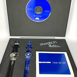 Designer Limited Edition Swatch &quot;Suitcase Phil Collins&quot; Watch Set With CD  GZ180PACK 2003