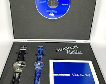 Vintage Swatch Watch Set: Limited Edition Suitcase "Phil Collins" with CD (2003)