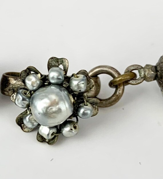 Vintage Designer Miriam Haskell Baroque Silver Pe… - image 2