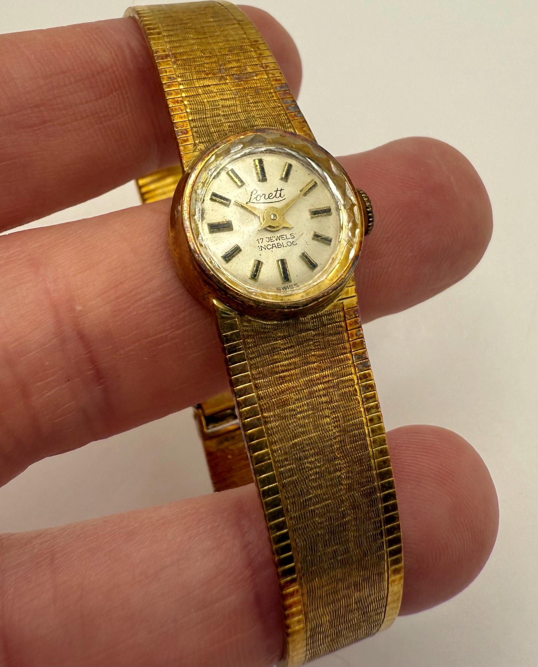 Vintage 18k Gold Watch by Lorett Corletto 17 Jewels (1940's) - Etsy