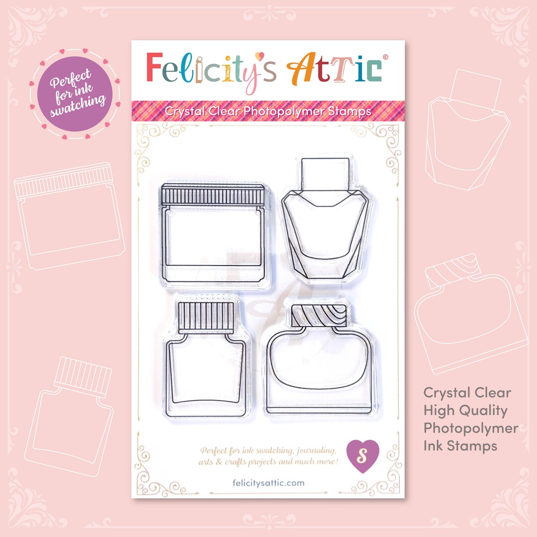 Clear Ink Bottle Shaped Stamps for Ink Swatching, Journaling ...