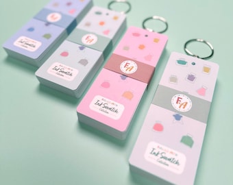 Ink Swatch Cards and Fountain Pen Color Catalog Swatches Book: 50 pages with Metal Binding Ring