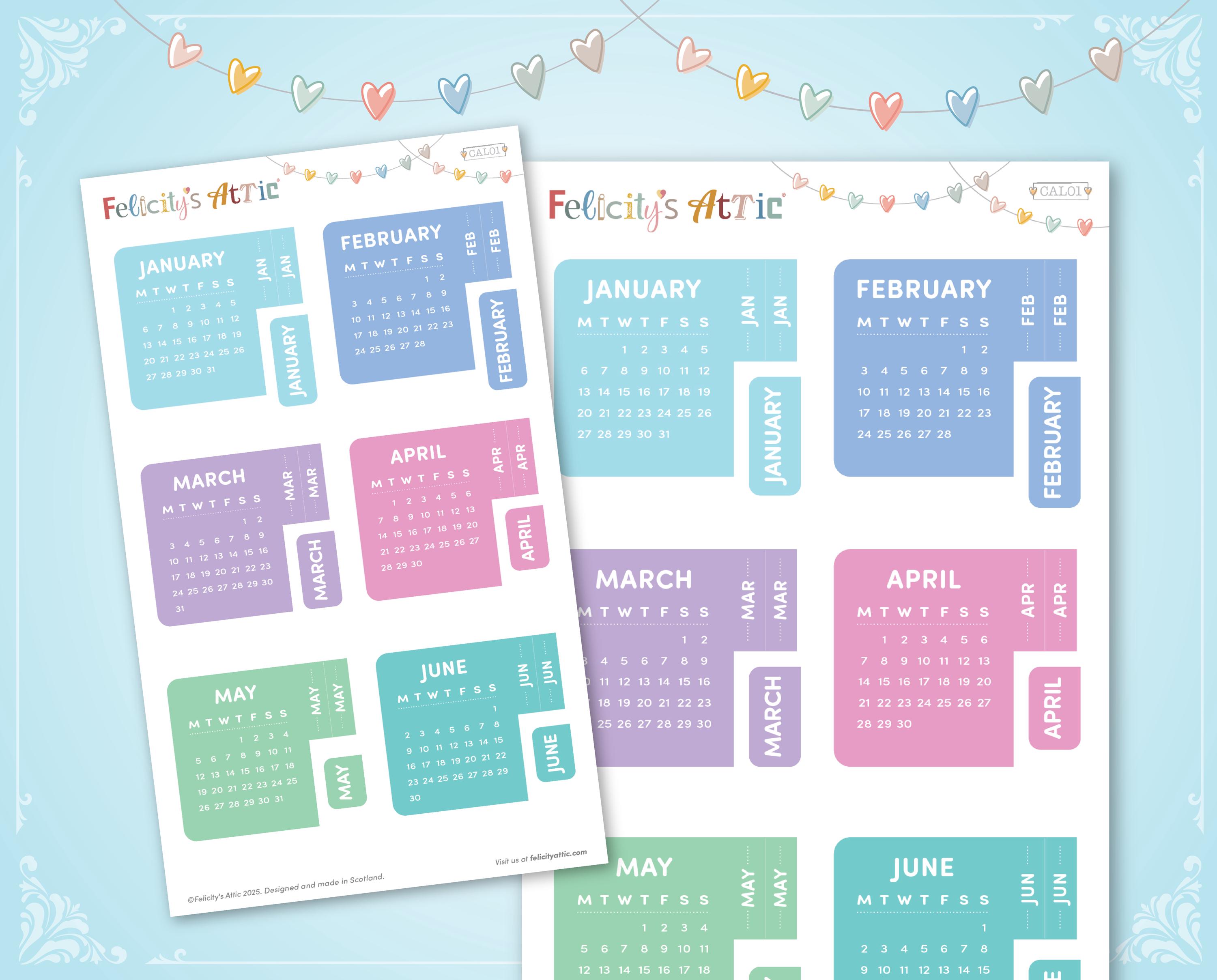 2026 Calendar Monthly Tab Stickers: Planner Journal Month Dividers - Etsy