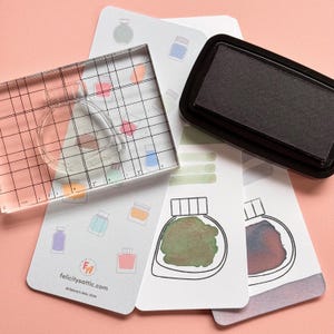 crystal clear photopolymer stamp set, perfect for ink swatching, journalling, arts and crafts projects and much more.