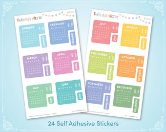 2025 Calendar Tab Stickers: Monthly Planner Journal Dividers
