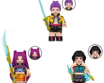 HuntrX Demon Hunters Mira Rumi Zoey Minifigur Klemmbausteine MOC Marvel 100% LxxO kompatibel Cobi Cada Blue Brixx