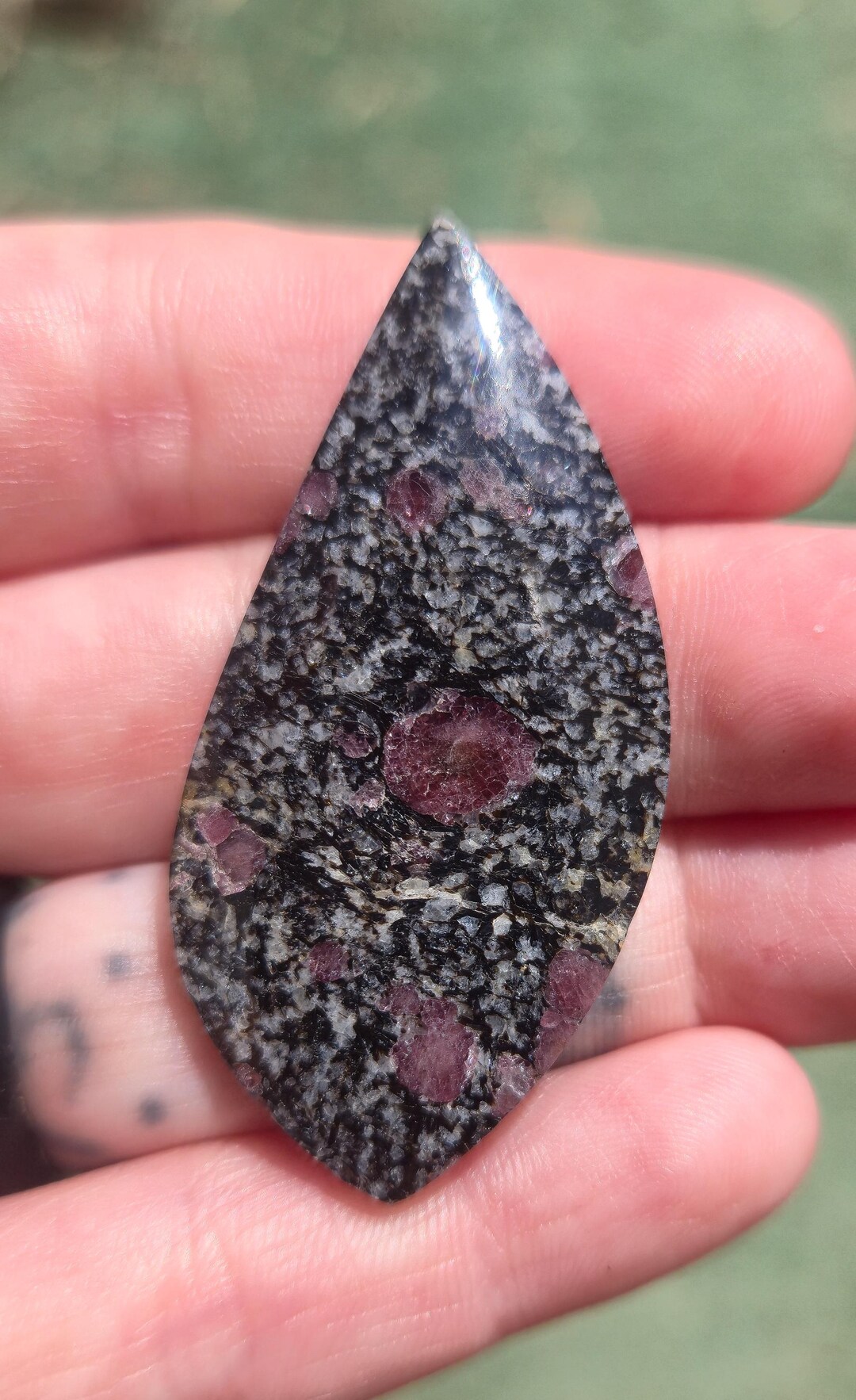 Ruby in Gneiss Cabochon - Etsy