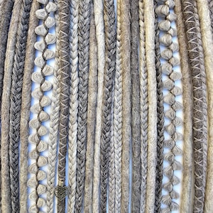 Boho Flechtblonde Dreadlocks – Handgefertigte geflochtene Dreads, Festival Haare, Doppel- oder Ein-Endige Haarverlängerungen, Beige Synthetische Dreadlocks