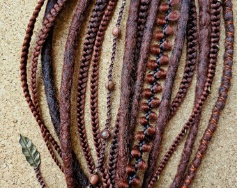 Ginger Ponytail Dread Extensions on Elastic Band, Synthetic Ginger Braids Hairpiece, Handmade Dreads on Hairband, Ponytail Wrap