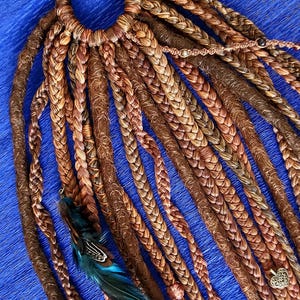 Ginger Dreads on Hairband, Synthetic Dreads Ponytail, Temporary Dread Wig, Ponytail Hair Extensions, Ginger Dreads on Elastic Band, Hair Tie