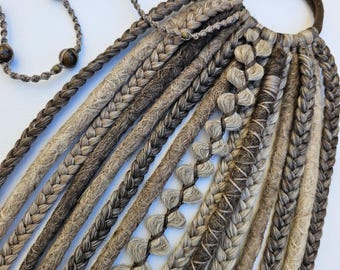 Blonde Dreads on Elastic Band, Blonde Braids in Dreads Extensions, Dreads on Hairband - Synthetic Dreads Ponytail, Handmade Hair Extensions
