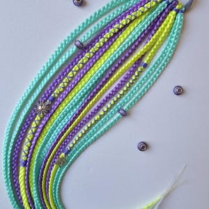 Glow-in-the-Dark Braided Ponytail | Braids on Hairband | Neon Hair Extensions | Festival Hairpiece | Cosplay Hair Accessory |  Rave Braids