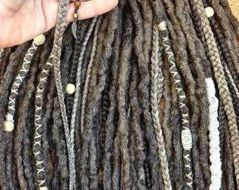 Crochet Dreadlock Extensions - Dark Brown Dreads & Braids - Boho Dreads, Handmade Custom Double Ended Dreads, Braid in dreads