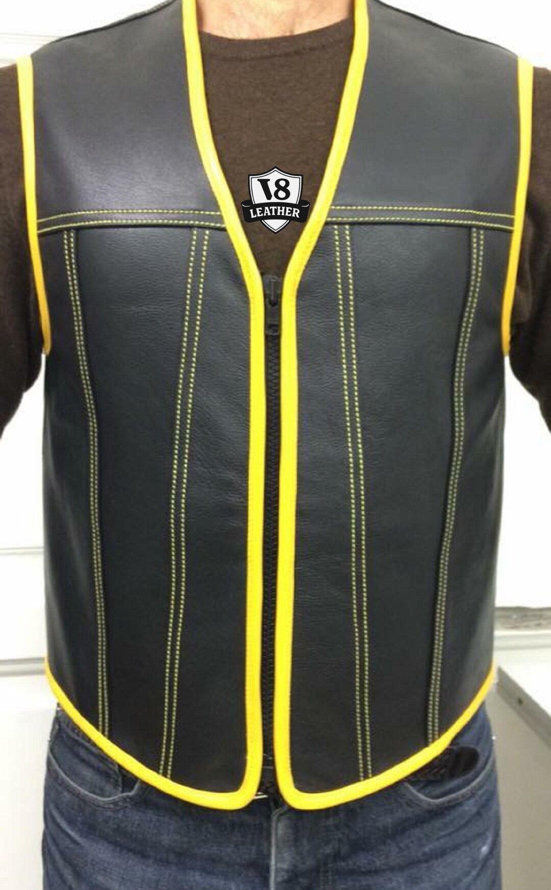 Custom Riding Vest Men's Custom Vest Biker Vest Black Motorcycle Vest Real Cow 3MM Thick ...