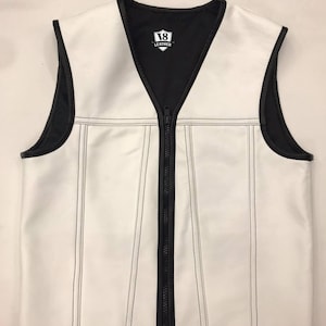 New Men&#39;s Leather vest, Biker Vest, Custom Vest Motorcycle Vest, White Rel Cowhide leather Vest
