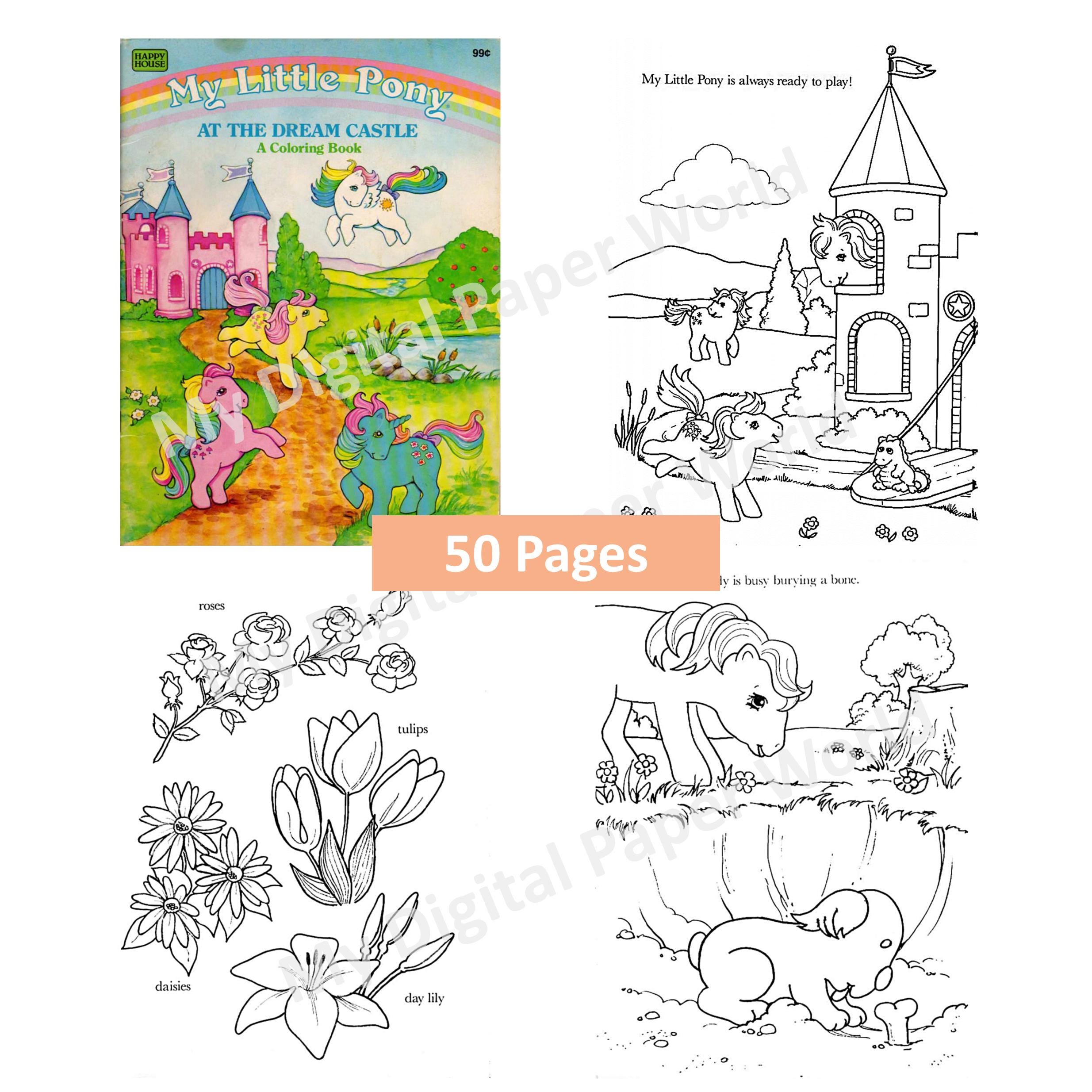 My Little Pony Coloring Book, MLP, Vintage Book to Color, Instant ...