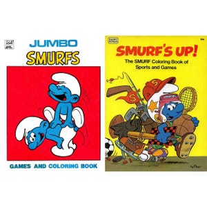 OFFER! Smurf vintage coloring books, printable coloring books, instant download, 186 pages, PDF format