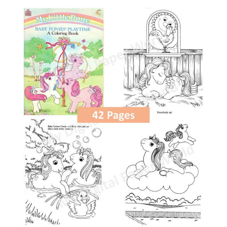 My Little Pony Coloring Book MLP, Vintage Book to Color, Instant ...