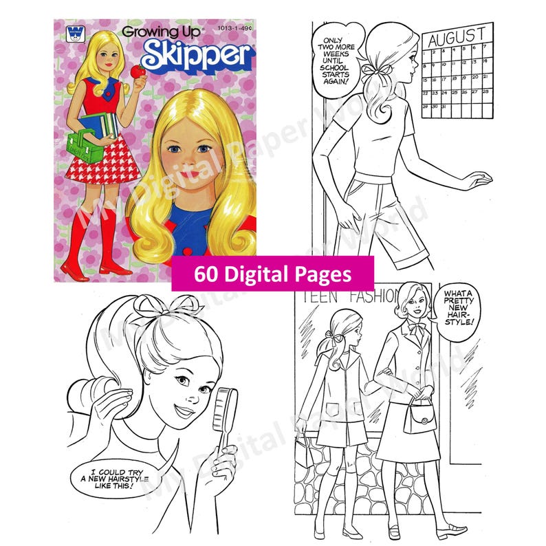 BARBIE Coloring Book, Vintage Book to Color, Instant Download, PDF - Etsy