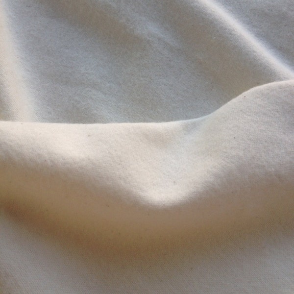 Organic Unbleached, 60 inch wide, Cotton Flannel Fabric, by the yard