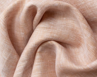 Organic Yarn Dyed Linen, Toast,by Birch Organic, sold by the half-yard