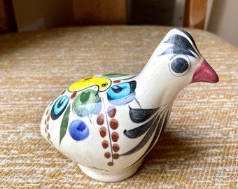 Vintage Hand-Painted Bird Mexican Ceramic Pottery Mexico Ornate Travel Souvenir Beautiful Mint Condition