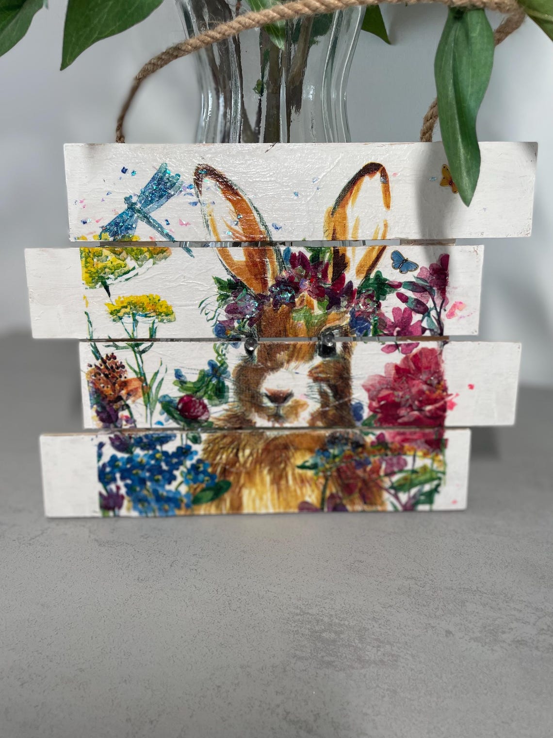 Hanging Rabbit Plaque - Etsy