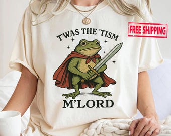 Funny Frog T-Shirt: Medieval Knight with Sword, Autism Meme