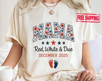 4th of July Pregnancy Announcement Shirt: Patriotic Maternity Tee
