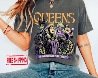 Disney Magic Kingdom Villains Land Shirt, Queens Of Wickedness And Cruelty Shirt, Walt Disney Maleficent Ursula Jafar Tee, Disneyland Tshirt