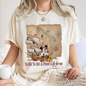 Yo Ho Yo Ho A Pirate&#39;s Life For Me Shirt, Disney Pirates Shirt, Disney Caribbean Shirt, Mickey And Minnie Cruise Shirt, Disney Vacation Tee