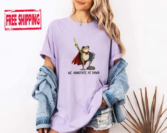 Funny English Teacher Shirt, Frog Graphic T-Shirt, Annotation Humor Tee, Reading Teacher Gift, Literature Teacher Shirt