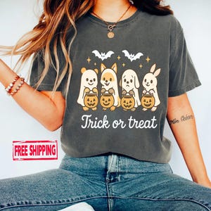 Halloween Trick or Treat Shirt, Funny Halloween Shirt, Gift for Halloween, Womens Halloween Shirt, Vintage Halloween Shirt, Cute Fall Shirt