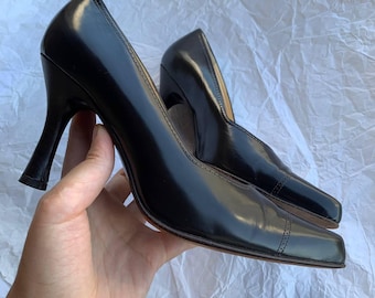 Vicini vintage 90&#39;s dark-brown pumps with pointed toe size EU 37,5/ US 7 #S041