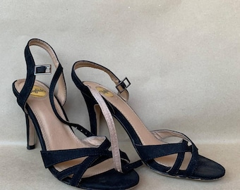 Buffalo Vintage Y2K schwarze Slingback Sandalen Größe 36