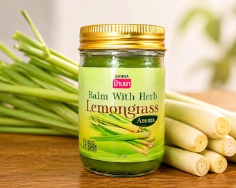 Natural Lemongrass Herbal Balm • Muscle & Skin Relief Balm • Aromatic Lemongrass Balm for Everyday Comfort • Thai Botanical Balm Gift