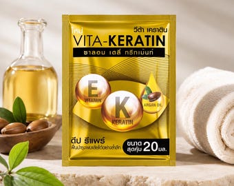 Famous Thai Vita Keratin Hair Mask with Argan Oil & Vitamin E – Deep Nourishing Hair Treatment, Damaged Hair Repair, Salon-Style Hair Care
