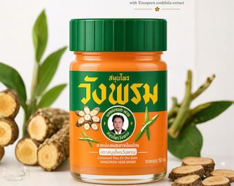Wangprom Orange Herbal Balm Thai Balm Cooling Balm Massage Balm Natural Herbal Balm Body Care Thai Ointment 50g