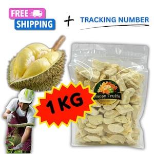1000g | 500 g | Durian Monthong Freeze Dried Natural Thailand Fruit Healthy Snack Halal | 1 Kg | 0.5 Kg | A+++ Premium Grade