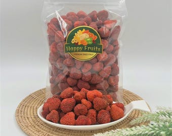 Freeze-Dried Whole Strawberries – Low Sugar, No Added Sugar, Vegan, Gluten-Free, Healthy Snack, 25g, 50g, 100g – Made in Thailand | Premium