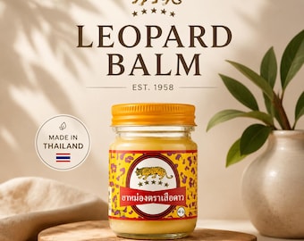 Leopard Balm 40 gr – Made in Thailand | Aromatic Herbal Balm, Natural Ingredients, Multi-Purpose Comfort Balm, Travel & Home Essential