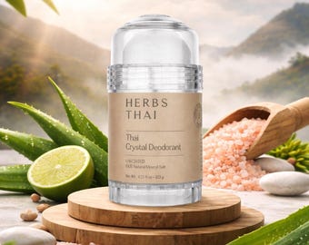 Thai Crystal Deodorant Stick Natural Alum Mineral Salt | 24h Odor Protection | Aluminum Free Deodorant | Underarm & Foot Odor Remover