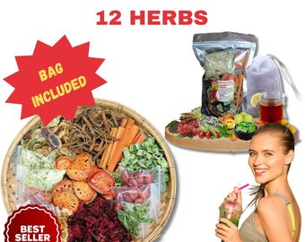 5 x Herbal Detox Tea 12 Ingredients | Natural Cleanse & Digestive Support | Organic | FREE Bag | FREE Shipping