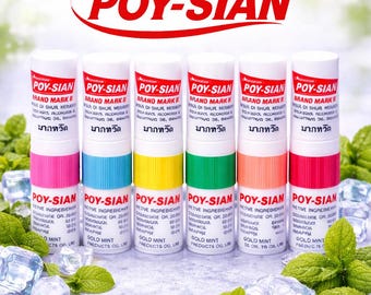 Inhalador nasal Poy Sian Mark II – Barra de aromaterapia herbal tailandesa – Inhalador refrescante de aceites esenciales – Aroma refrescante para viajes – Original de Tailandia