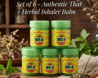 Hong Thai Herbal Inhaler (6 pcs) – Traditional Thai Herbal Aroma